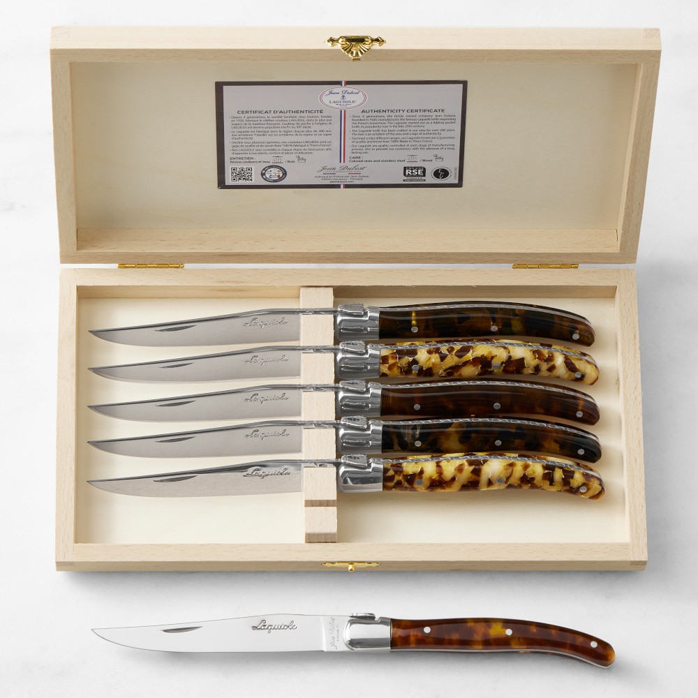 Jean Dubost Tortoise Acrylic Steak Knives, Set of 6 - Set of 6