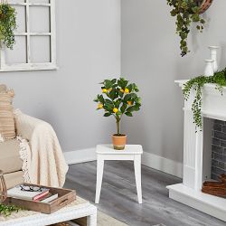 Faux Lemon Tree in Pot, 24&quot;