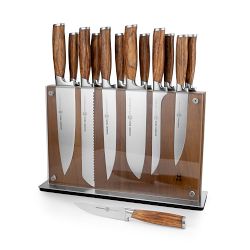 Schmidt Brothers Zebra Wood Knife Block, Set of 15