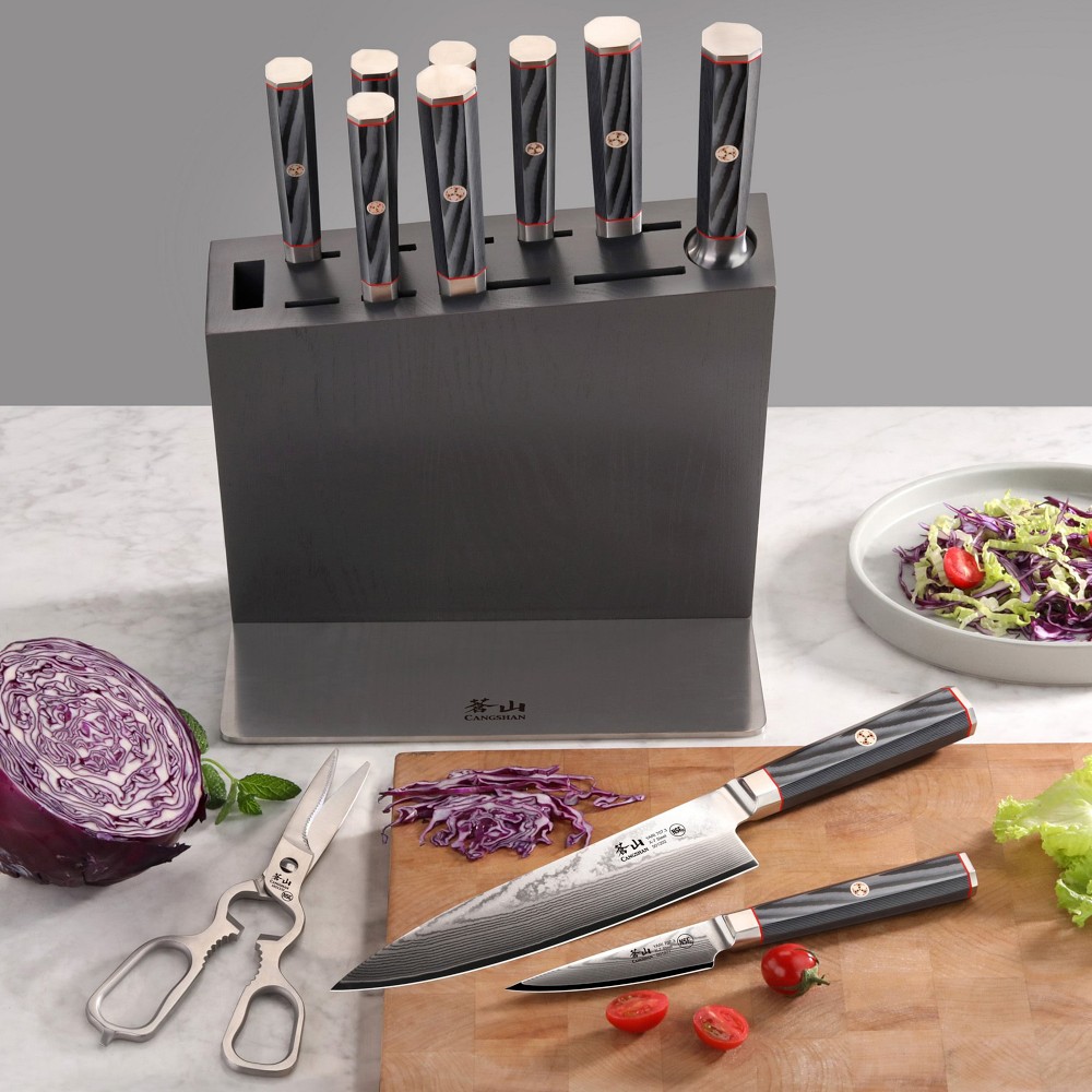 Cangshan Yari Knife Block, Set of 12 - Set of 12, Ashwood