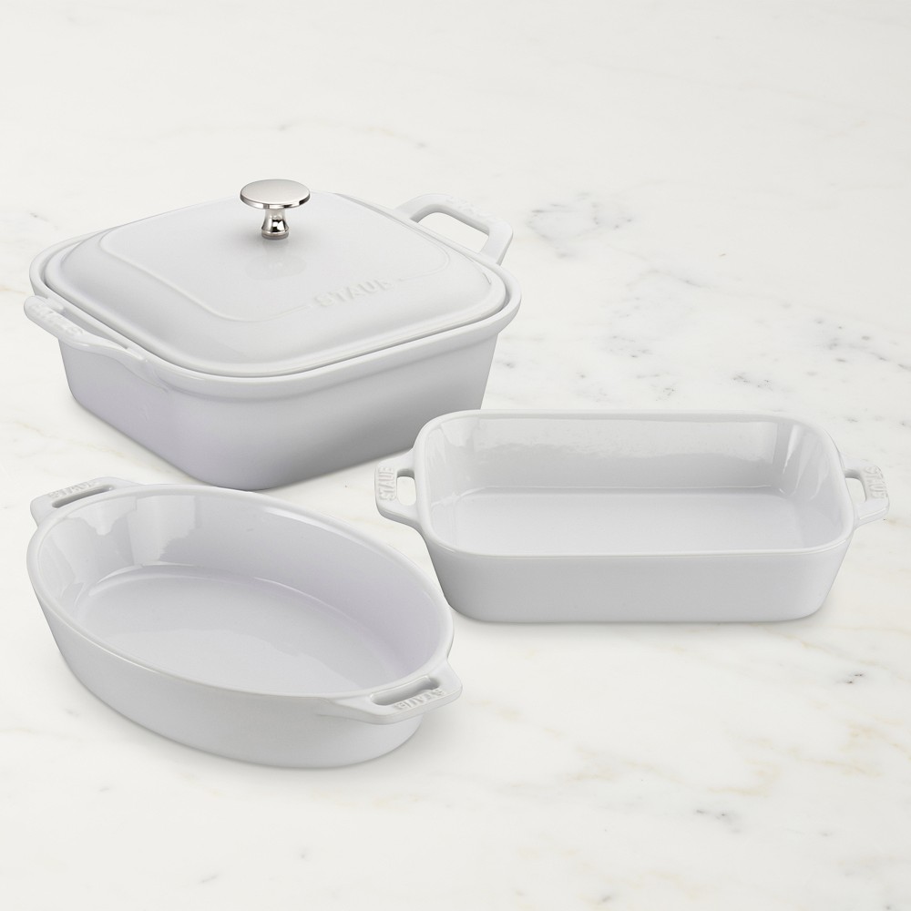 Staub Stoneware Baking Dishes, Set of 4 - White