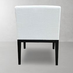OPEN BOX: Wilson Track Arm Chair, Performance Slub Weave, White, Heritage Grey Leg