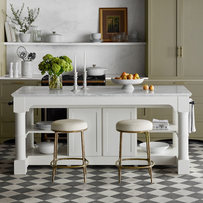 Barrelson Marble Top Kitchen Island | Williams Sonoma
