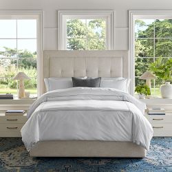Irving Box-Tufted Upholstered Storage Bed &amp; Headboard