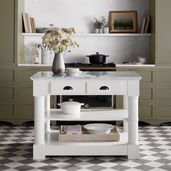 Barrelson Single Marble Top Kitchen Island | Williams Sonoma