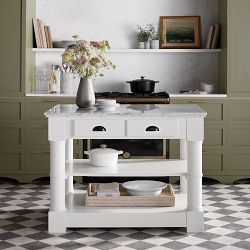 Barrelson Single Kitchen Island with Marble Top (49&quot;)