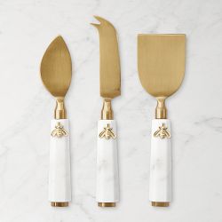 Honeycomb Marble Cheese Knives, Set of 3