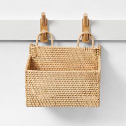 Hold Everything Rattan Hanging Accessory Basket