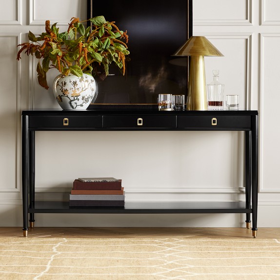 Azurra Hammered Metal Console Table 60