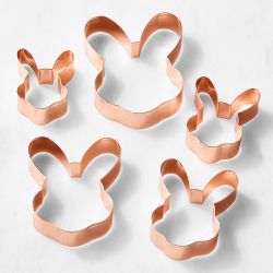 Williams Sonoma Copper Bunny Cutters on Ring, Set of 5