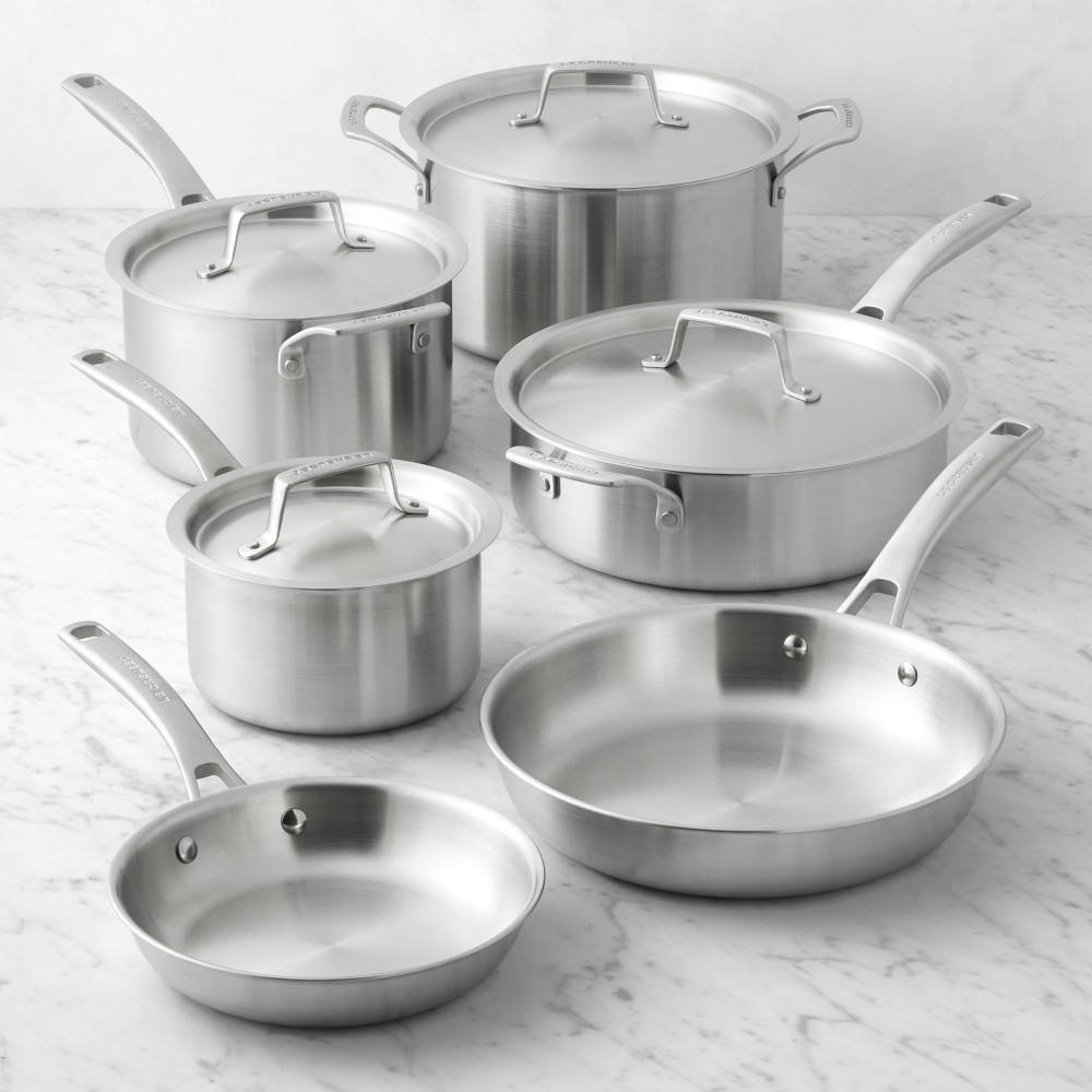 Le Creuset Essential Stainless-Steel 10-Piece Cookware Set