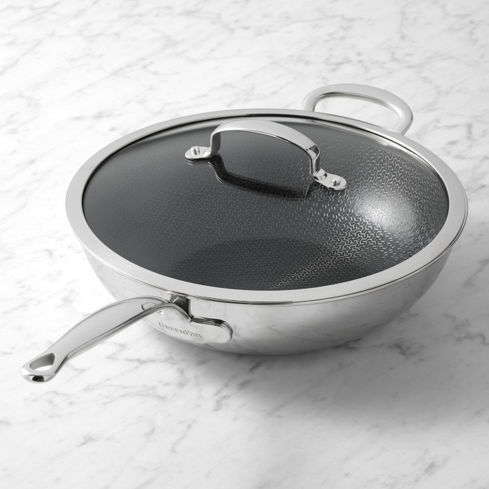 GreenPan Premiere Max Stainless-Steel Ceramic Nonstick Hybrid Wok
