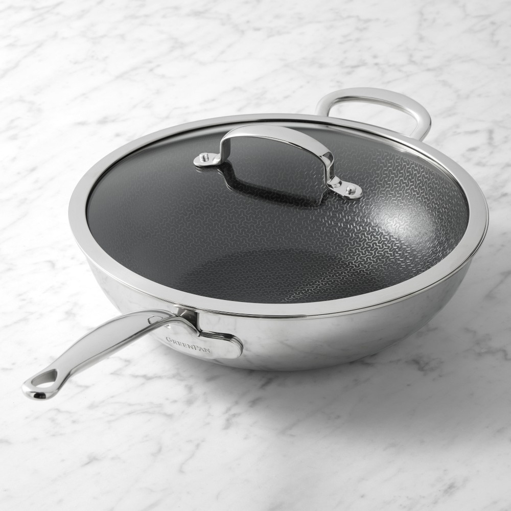 GreenPan™ Premiere Max Hybrid Stainless-Steel Ceramic Nonstick Wok, 12" - 12"