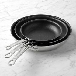 Hestan ProBond Luxe Professional Clad Stainless-Steel TITUM Nonstick 3-Piece Set, 8 1/2", 11", & 12 1/2"