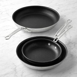 Hestan ProBond Luxe Professional Clad Stainless-Steel TITUM® Nonstick Fry Pan, Set of 3