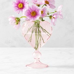 Williams Sonoma Glass Vase, Heart Bud