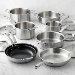 Le Creuset Essential Stainless-Steel 13-Piece Mixed Material Cookware Set