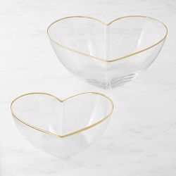 Heart 2-Piece Glass Serving Bowl Set