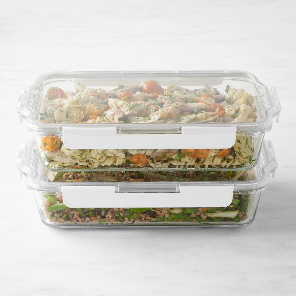 Hold Everything Rectangular Glass Food Storage Containers, 4-Piece Set - Set of 2