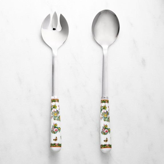 Famille Rose Salad Servers, Set of 2