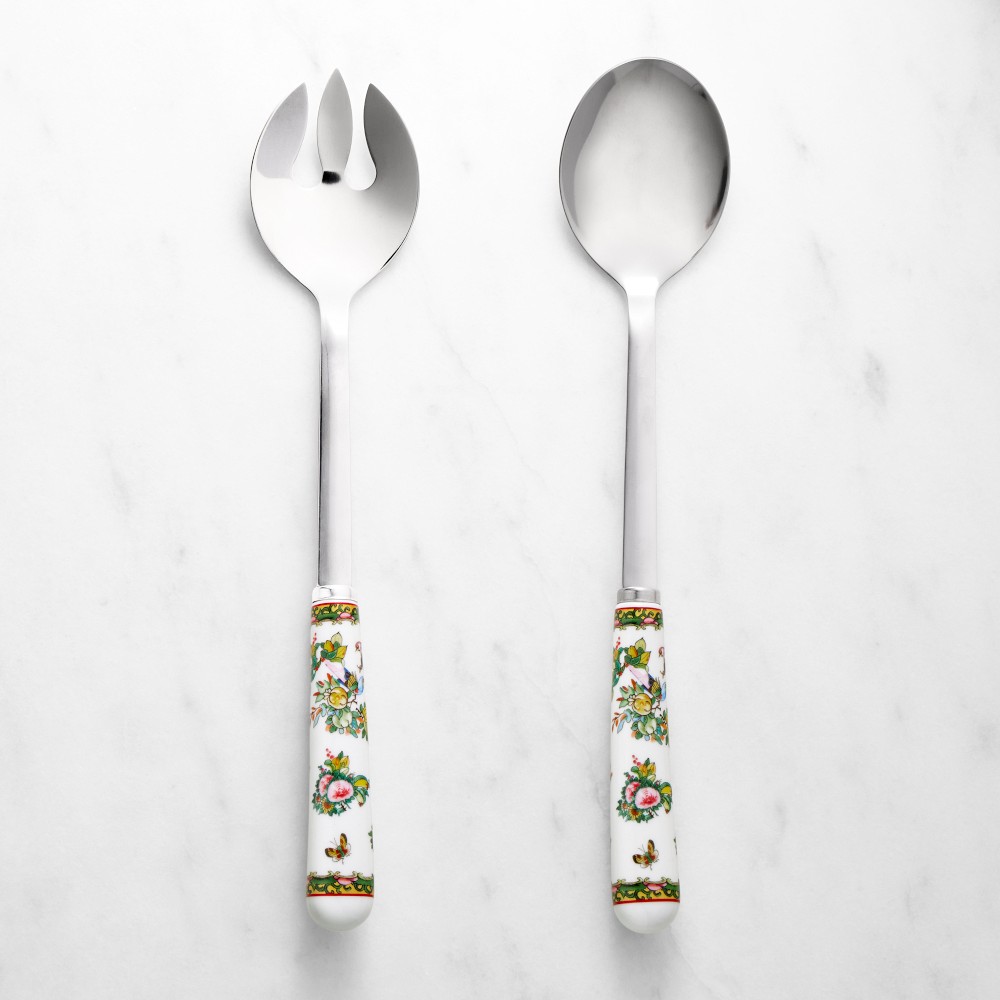 Famille Rose Salad Servers, Set of 2