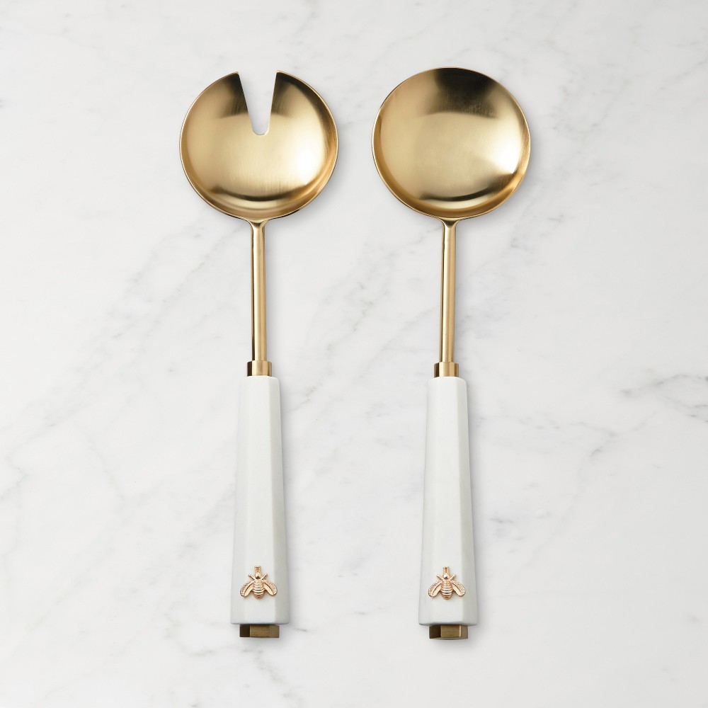 Honeycomb Marble Salad Servers