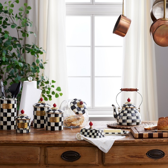 MacKenzie-Childs Courtly Check Butter Box | Williams Sonoma