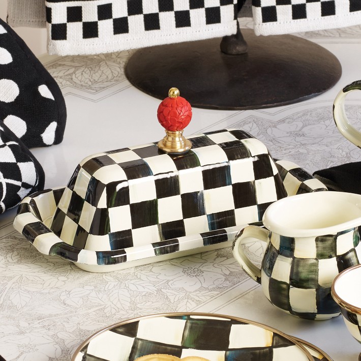 MacKenzie-Childs Courtly Check Butter Box | Williams Sonoma