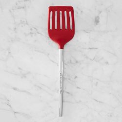 Williams Sonoma Stainless-Steel Silicone Slotted Turner, Red
