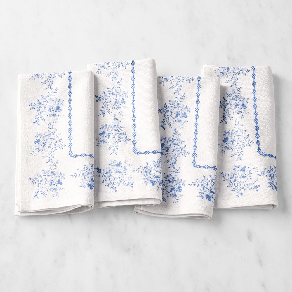 English Floral Napkins, Set of 4 - Set of 4, Blue