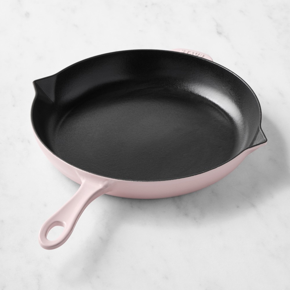 Staub Enameled Cast Iron Fry Pans - 12", Pink Peony