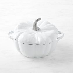 Staub Enameled Cast Iron Pumpkin Cocotte, White, 3 1/2-Qt.