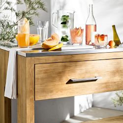 Larnaca Outdoor Teak Prep Table (58")