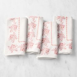 English Floral Napkins, Set of 4, Pink