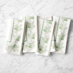 English Floral Napkins, Set of 4, Green