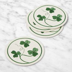 St. Patrick’s Shamrock Coasters, Set of 4