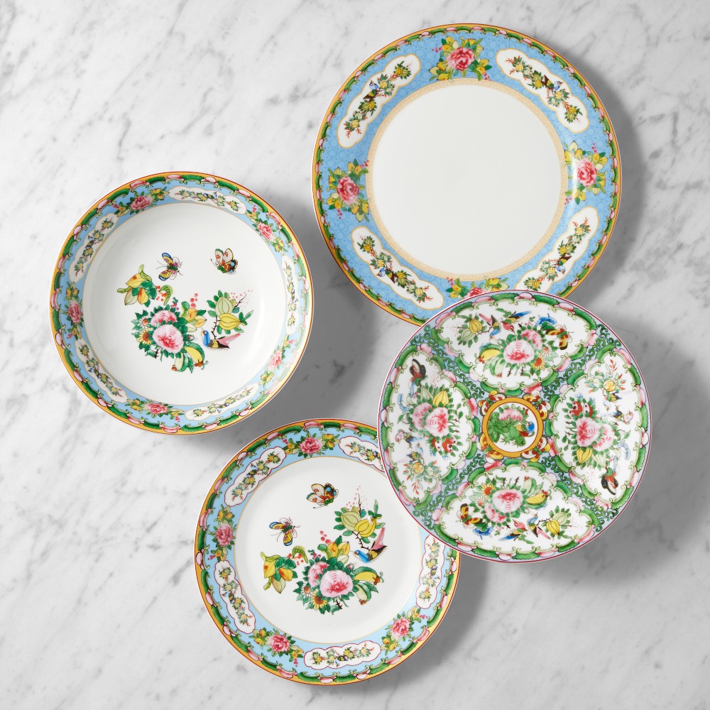 Famille Rose 12-Piece Dinnerware Set - Blue