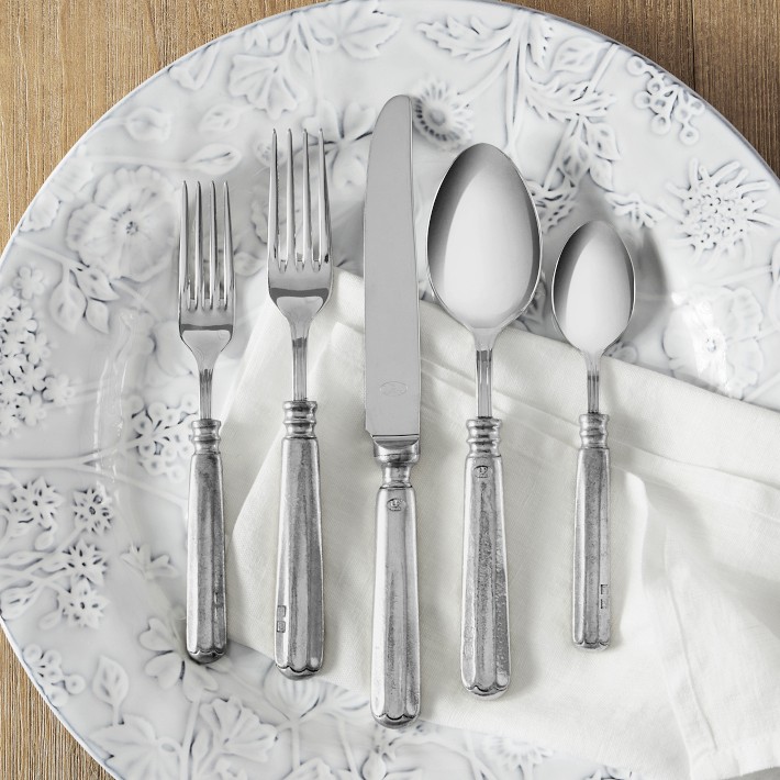 Alton Silverware Sets | Williams Sonoma Williams Sonoma Alton Valpeltro Pewter & Stainless Flatware (1) place setting main image 0