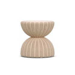 Claire Outdoor Wicker Hourglass Side Table (16.5")