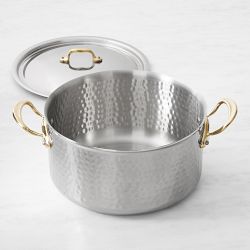 Mauviel M'Elite B Hammered Stainless-Steel Dutch Oven