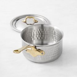 Mauviel M'Elite B Hammered Stainless-Steel Saucepan
