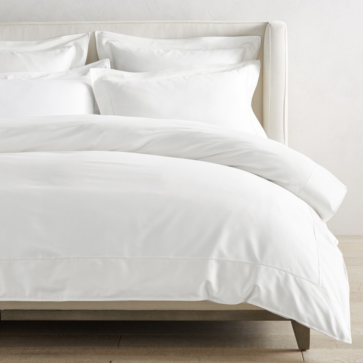 Chambers® Signature 600TC Sateen Sheet Set & Duvet Cover Bedding Bundle, White, California King