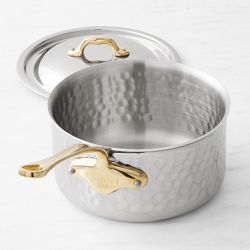 Mauviel M'Elite B Hammered Stainless-Steel Saucepan