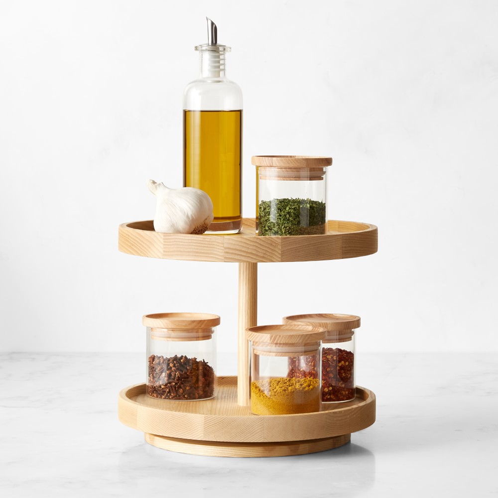 Hold Everything 2-Tiered Lazy Susan, 10" Base - Small, Ashwood, 10"