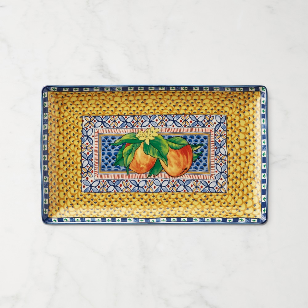 Sicily Ceramic Medium Rectangular Platter - Medium, Yellow