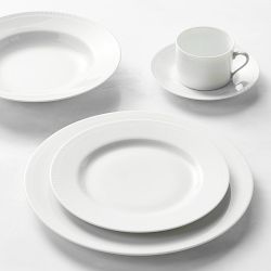 Apilco Beaded Hemstitch Porcelain 5-Piece Dinnerware Set