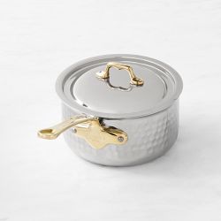 Mauviel M'Elite B Hammered Stainless-Steel Saucepan, 2-Qt.