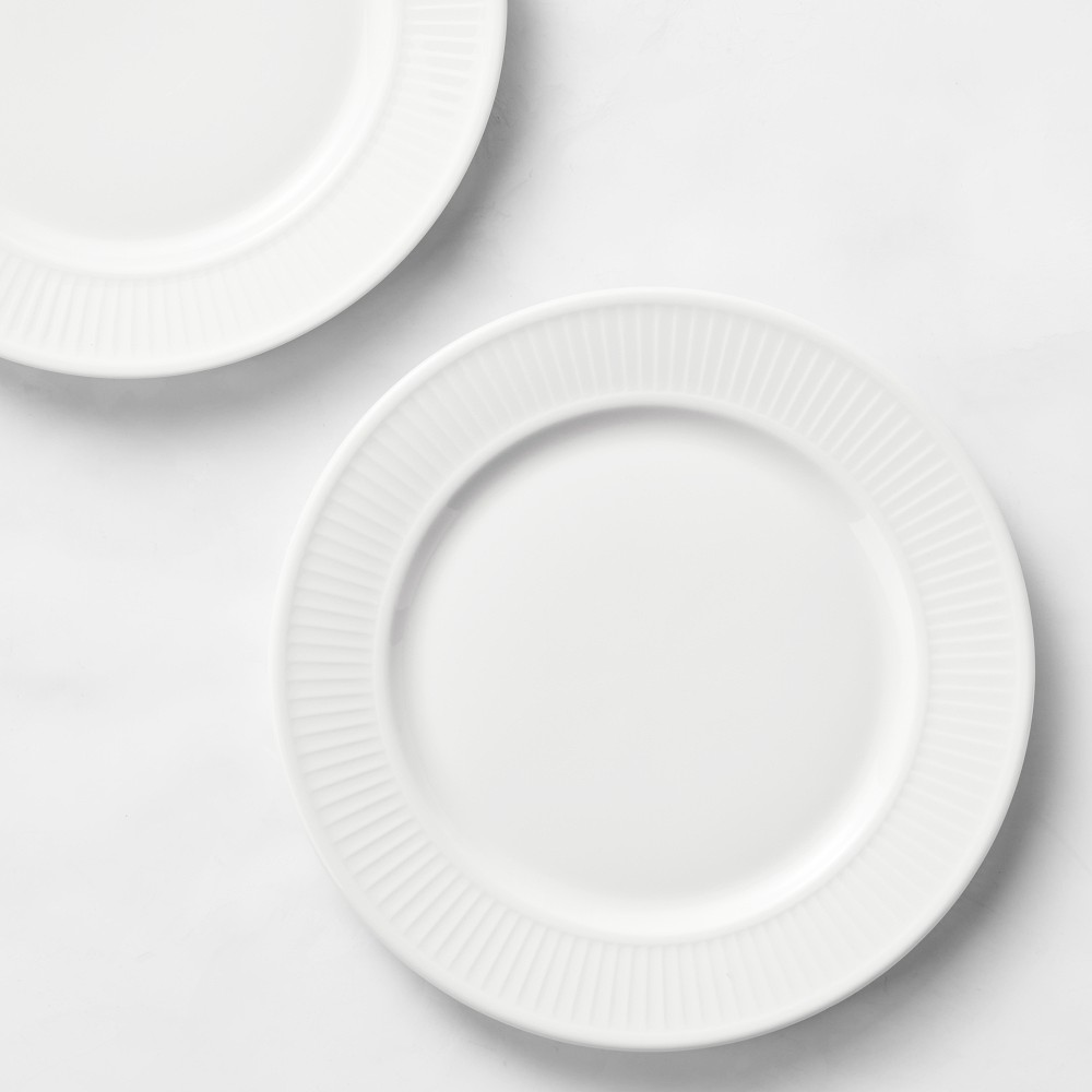 Pillivuyt Plisse Porcelain Salad Plates - Set of 8