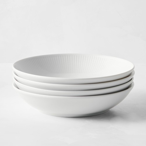 Pillivuyt Plisse Porcelain Pasta Bowls, Set of 4