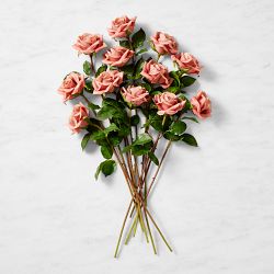 Jeff Leatham Real Touch Faux Mocha Rose Stems, Set of 12